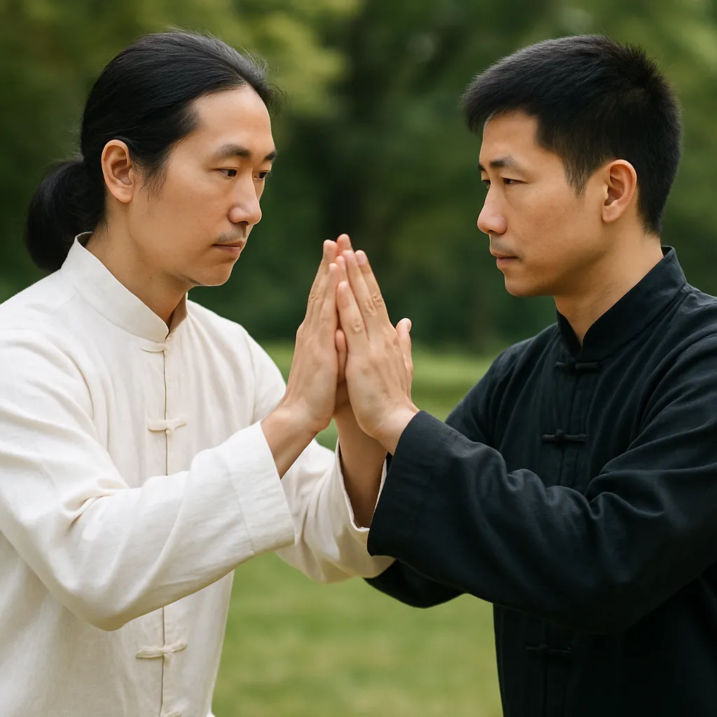 Beginner practising Tai Chi
